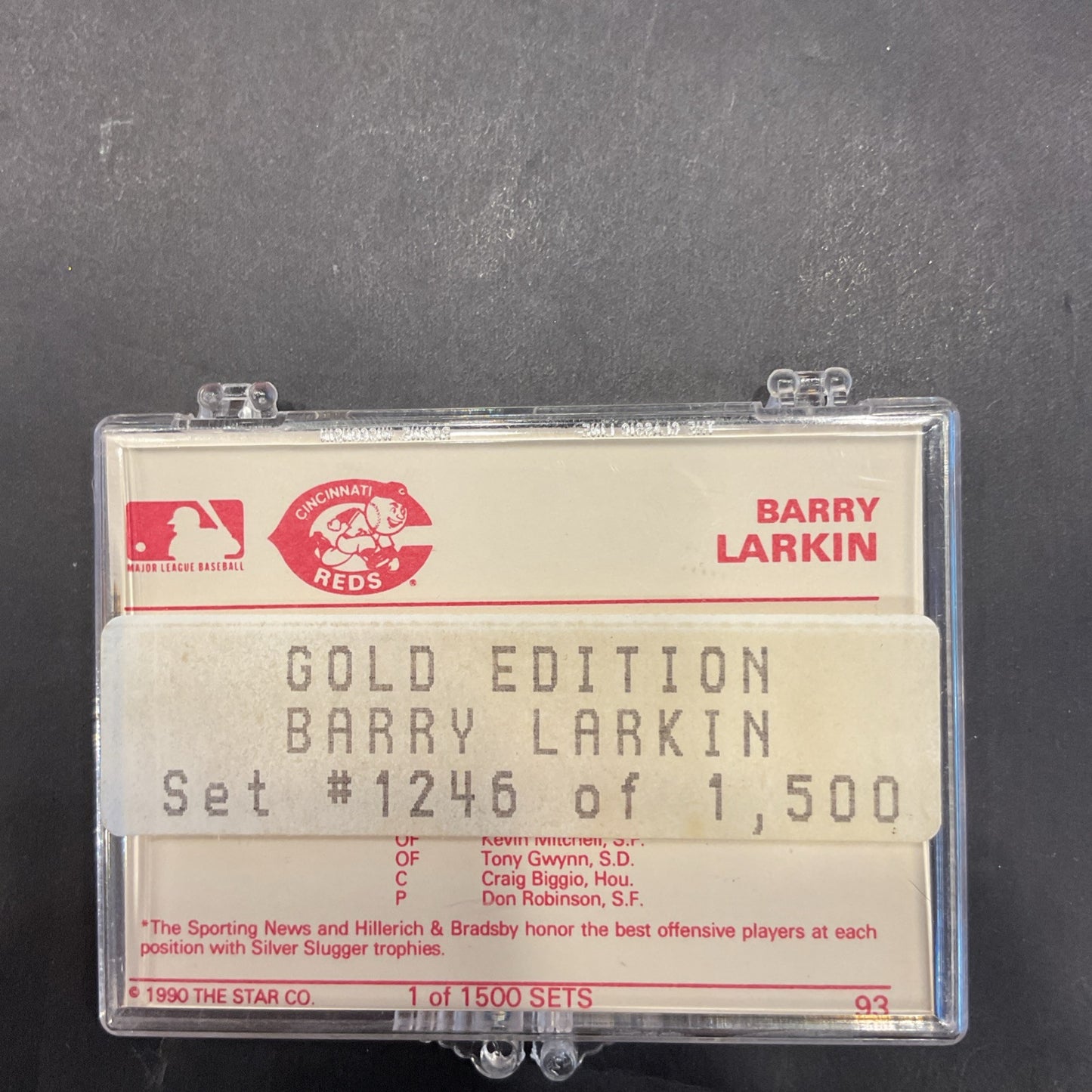 1990 Star Gold Edition Barry Larkin Set Number 1246 Of 1500