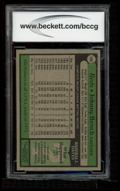 1979 Topps #200 Johnny Bench BCCG 9