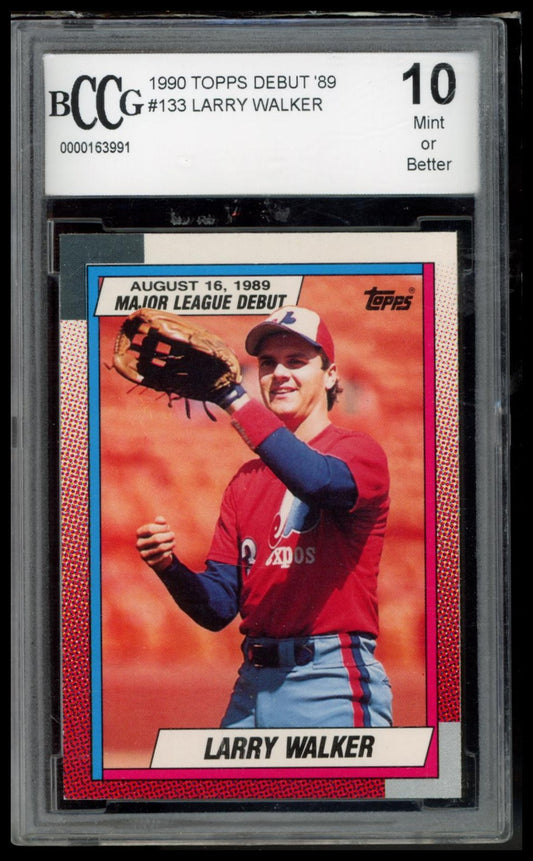 1990 Topps Major League Debut 1989 #133 Larry Walker BCCG 10