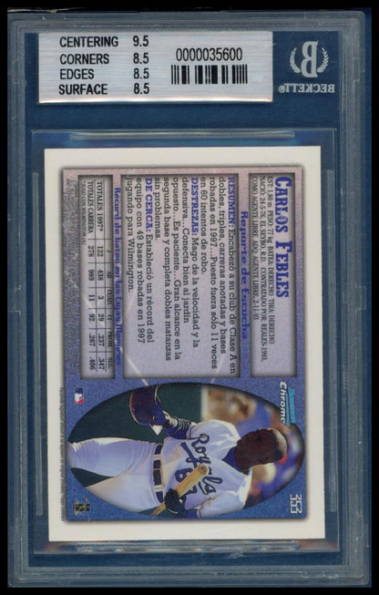 1998 Bowman Chrome #353 Carlos Febles International BGS 8.5