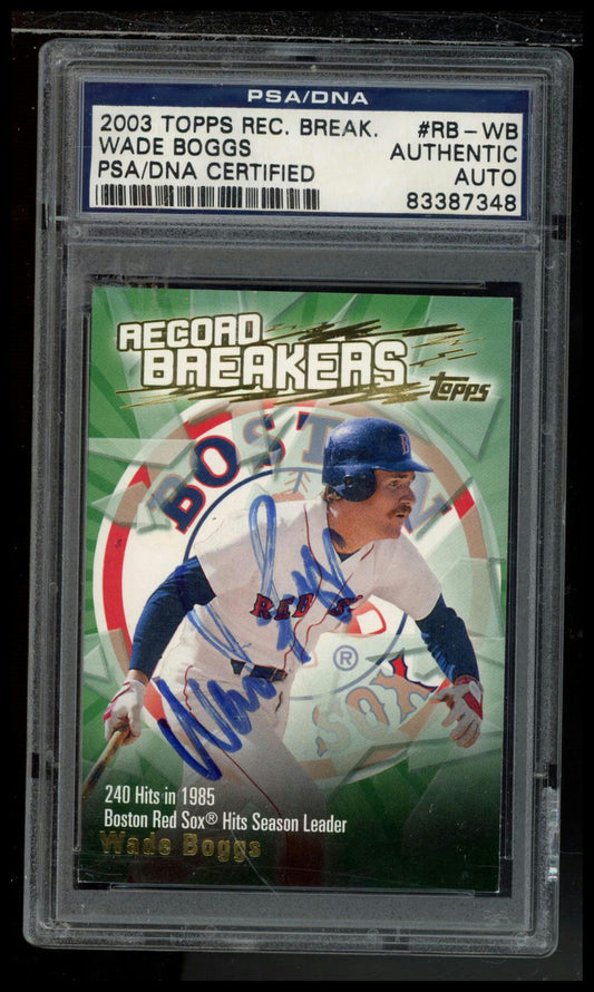 2003 Topps #RBR-WB Wade Boggs Record Breakers Relics PSA Authentic