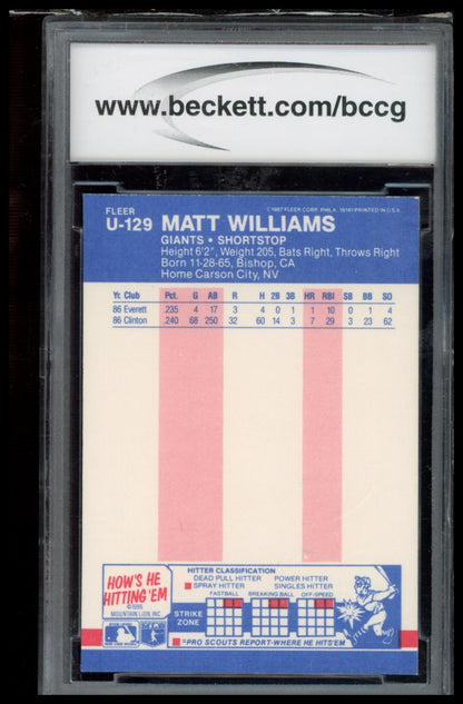 1987 Fleer Update #U-129 Matt Williams BCCG 9