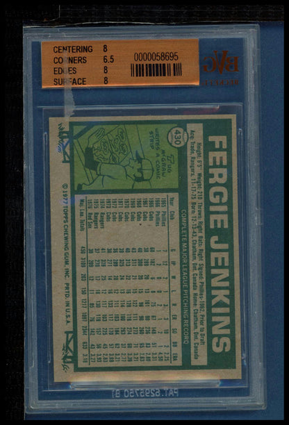 1977 Topps #430 Fergie Jenkins BVG 7