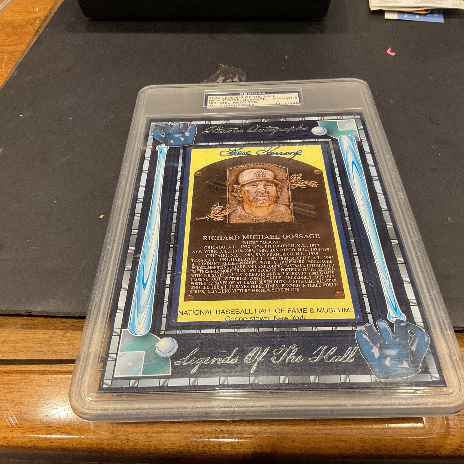 2012 Legends Of The Hall Rich Gossage Autographed PsaDna Graded 8 