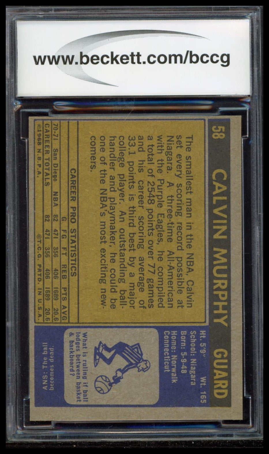 1971-72 Topps #58 Calvin Murphy