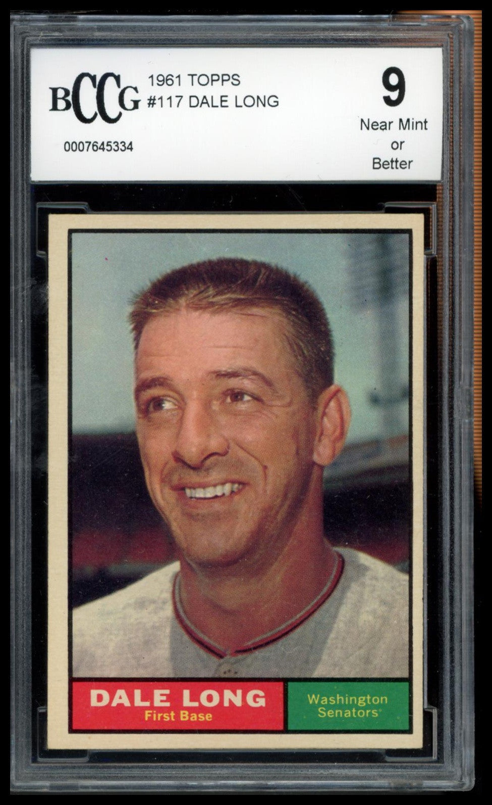1961 Topps #117 Dale Long BCCG 9