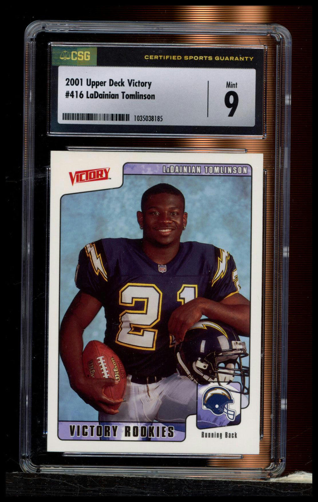 2001 Upper Deck Victory #416 LaDainian Tomlinson SGC 9