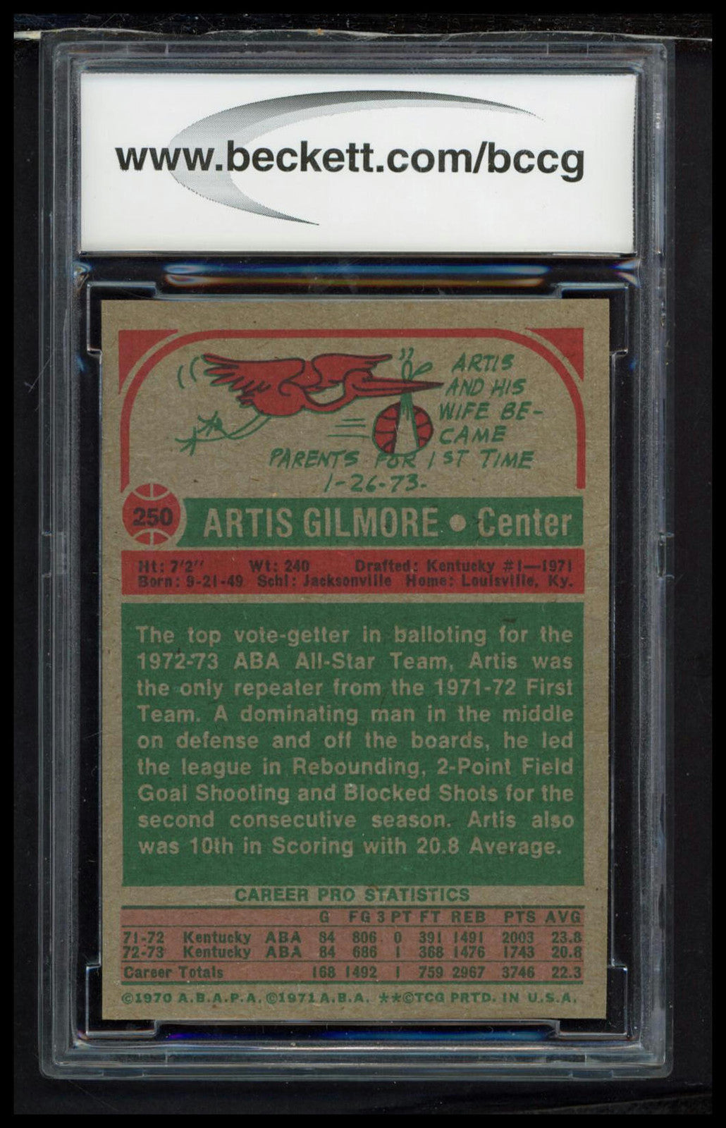 1973-74 Topps #250 Artis Gilmore SGC 9