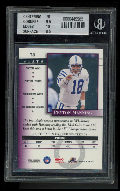 2000 Donruss Preferred #78 Peyton Manning BGS 9
