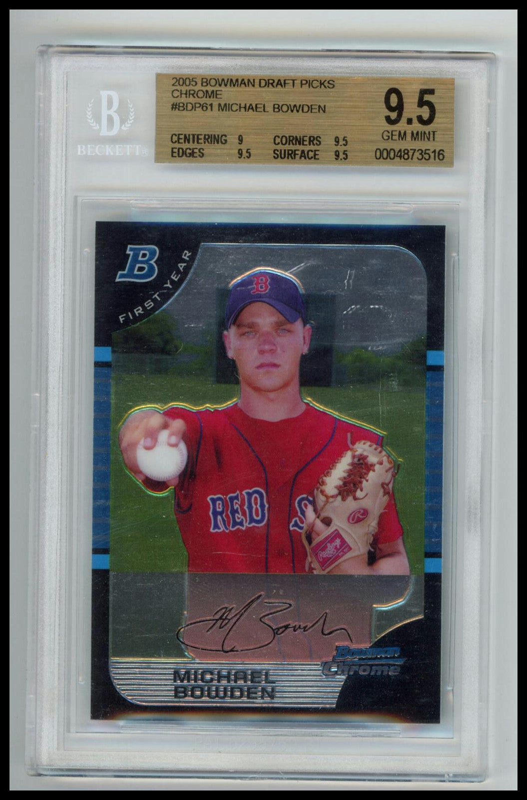 2005 Bowman Draft Picks & Prospects #BDP61 Michael Bowden Chrome BGS 9.5