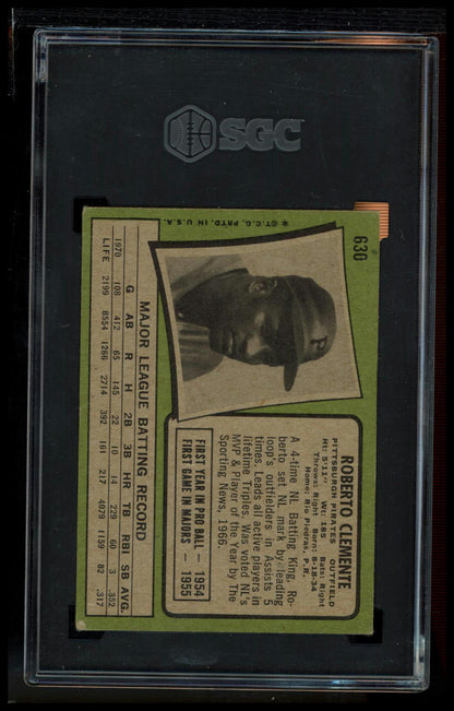 1971 Topps #630 Roberto Clemente SGC 4