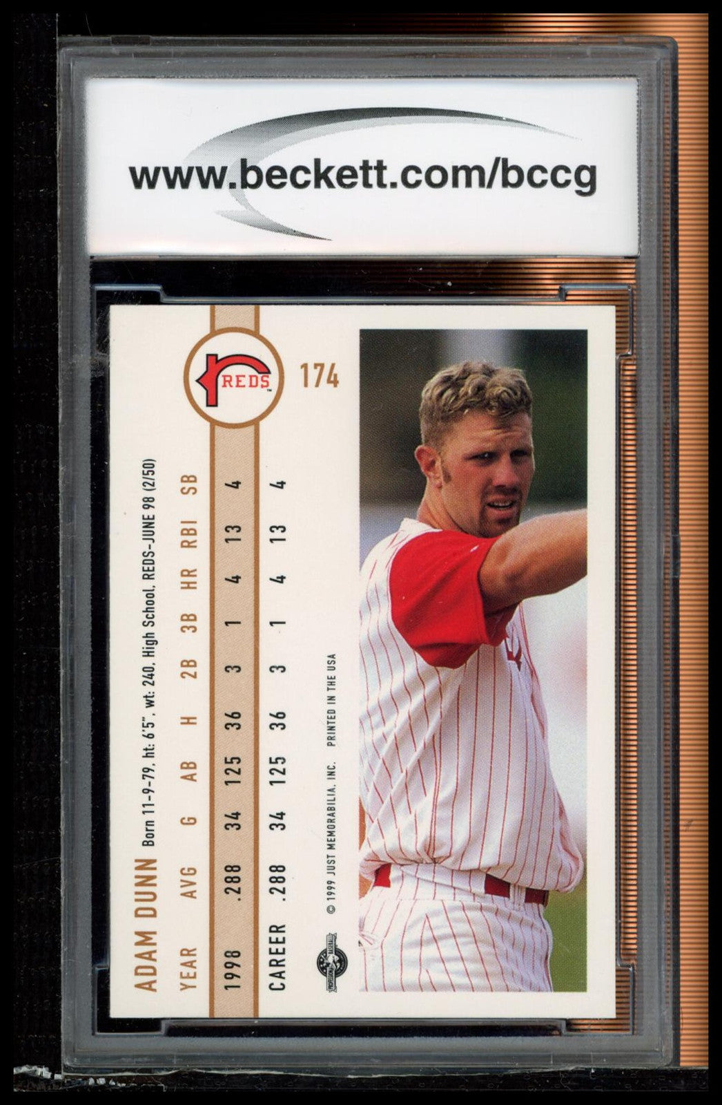 1999 Just #174 Adam Dunn BCCG 10
