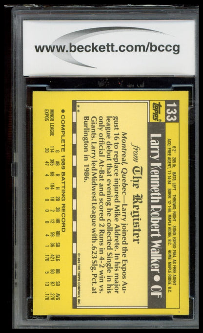 1990 Topps Major League Debut 1989 #133 Larry Walker BCCG 10