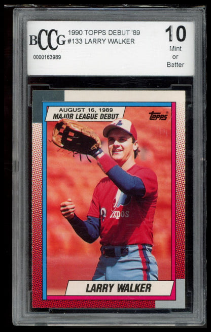 1990 Topps Major League Debut 1989 #133 Larry Walker BCCG 10