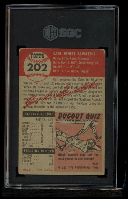 1953 Topps #202 Carl Sawatski SGC 3