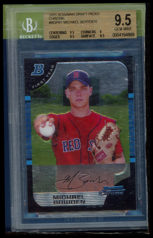 2005 Bowman Draft Picks & Prospects #BDP61 Michael Bowden Chrome BGS 9