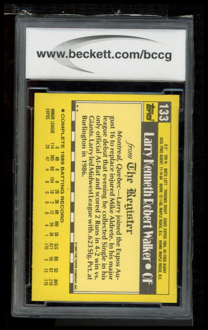 1990 Topps Major League Debut 1989 #133 Larry Walker BCCG 10
