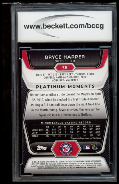 2012 Bowman Platinum #56 Bryce Harper BCCG 9