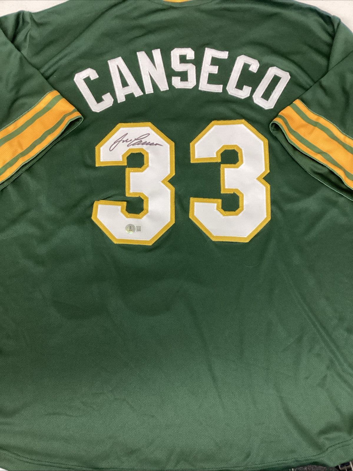 Jose Canseco Signed Auto Custom Jersey Beckett Witness BAS COA